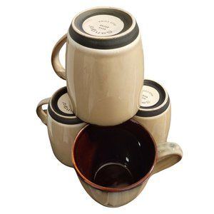 Stoneware Glazed Coffee Mug Set of 4 Sango Nova Brown 4933 Cups EUC Java Tea